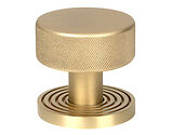 From The Anvil Brompton Beehive Rose Mortice/Rim Knob Set, Satin Brass - 50910 (sold in pairs)
