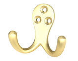 From The Anvil Celtic Double Robe Hook, Satin Brass - 51304