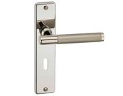 Urfic Biarritz Style Save Door Handles On Backplate, Dual Finish Polished Nickel & Satin Nickel - 5510-5215-04G (sold in pairs)