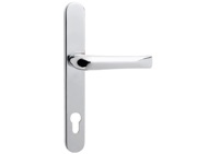 Mila Supa Standard Lever/Lever Door Handles, 240mm Backplate - 92mm C/C Euro Lock, Polished Stainless Steel - 570501 (sold in pairs)