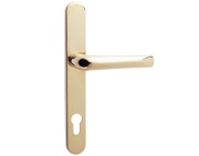 Mila Supa Standard Lever/Lever Door Handles, 240mm Backplate - 92mm C/C Euro Lock, Polished Gold - 570504 (sold in pairs)