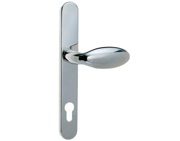 Mila Supa Standard Lever/Pad Door Handles, 240mm Backplate - 92mm C/C Euro Lock, Polished Stainless Steel - 570511 (sold in pairs)