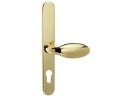Mila Supa Standard Lever/Pad Door Handles, Backplate - 92mm/62mm C/C Euro Lock, Polished Gold - 570554 (sold in pairs)