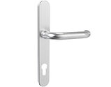 Mila Supa Safety Lever Door Handles, 240mm Backplate - 92mm C/C Euro Lock, Brushed Stainless Steel - 570702 (sold in pairs) 