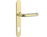Mila Supa Safety Lever Door Handles, 240mm Backplate - 92mm C/C Euro Lock, PVD Stainless Brass - 570704 (sold in pairs) 
