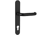 Mila Supa Safety Lever Door Handles, 240mm Backplate - 92mm C/C Euro Lock, Powder Coated Black Stainless Steel - 570707 (sold in pairs) 