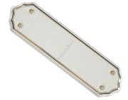 Heritage Brass Shaped Porcelain Fingerplate (274mm x 75mm), White With Gold Line - 6000
