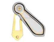 Heritage Brass Oval Covered Standard Key Escutcheon, White & Gold Line Porcelain - 6030