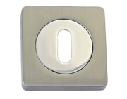 Square Standard Profile Escutcheons, Satin Nickel & Polished Chrome - 6110SNPC