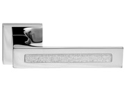 Excel Frascio Tuke Glass Lever on Square Rose, Polished Chrome - 625/50Q/PCP (sold in pairs)