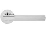 Frisco Insignia Linear Door Handles On Round Rose, Polished Chrome - 63240 (sold in pairs)