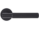 Frisco Insignia Linear Door Handles On Round Rose, Matt Black - 63241 (sold in pairs)
