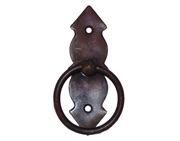 Cottingham Ring and Decorative Plate Handle Verticle (80mm), Antique Iron - 70.079A.AI.V80