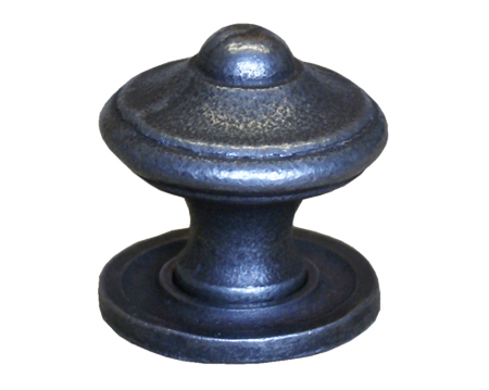 Cottingham Round Cupboard Knob With Backplate (38mm), Antique Cast Iron - 70.086.AI.35