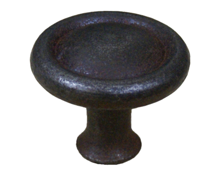 Cottingham Domed Rim Button Cupboard Knob (35mm), Antique Cast Iron - 70.086E.AI.35