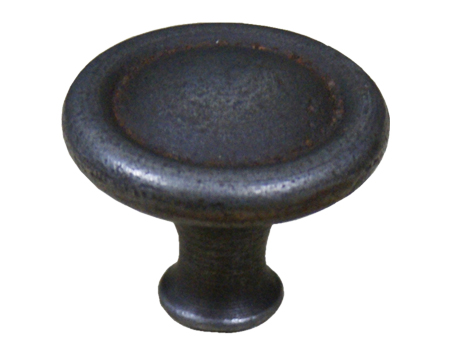 Cottingham Domed Rim Button Cupboard Knob (38mm), Antique Cast Iron - 70.086E.AI.38