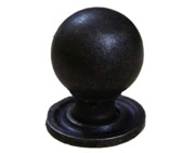 Cottingham Ball Cupboard Knob With Backplate (32mm), Antique Cast Iron - 70.086F.AI.32