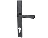 Mila Heritage Collection Lever/Lever Door Handles, 240mm Backplate - 92mm C/C Euro Lock, Heritage Pewter - 702001 (sold in pairs)
