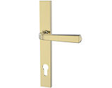 Mila Heritage Collection Lever/Lever Door Handles, 240mm Backplate - 92mm C/C Euro Lock, Polished Gold Finish - 702005 (sold in pairs)