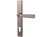 Mila Heritage Collection Lever/Lever Door Handles, 240mm Backplate - 92mm C/C Euro Lock, Pewter Patina Finish - 702007 (sold in pairs)
