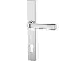 Mila Heritage Collection Lever/Lever Door Handles, 240mm Backplate - 92mm C/C Euro Lock, Satin Chrome Finish - 702006 (sold in pairs)