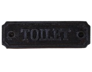 Cottingham Toilet Plaque (115mm x 34mm), Antique Cast Iron - 70.342.AI.TO