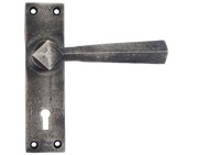 From The Anvil Straight Lever Sprung Door Handles (148mm x 39mm), Antique Pewter - 73112 (sold in pairs)