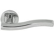Consort Chicane Lever On Round Rose, Polished Stainless Steel Door Handles - CH699PSS (sold in pairs)