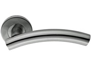 40 PAIRS ONLY £5.34 PER PAIR!! - ARCHED, SATIN STAINLESS STEEL DOOR HANDLES - BULK-8107SSS (sold in pairs)