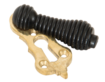 From The Anvil Beehive Standard Profile Escutcheon & Cover, Polished Brass & Ebony - 83556