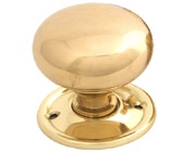 From The Anvil Mushroom Small (49mm) Mortice/Rim Knob Set, Polished Brass - 83564 (sold in pairs)