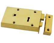 From The Anvil Small Left Or Right Handed Rim Lock, Polished Brass - 83577