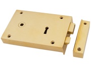 From The Anvil Large Left Or Right Handed Rim Lock, Polished Brass - 83585