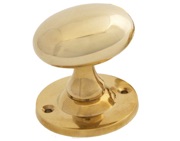 From The Anvil Oval Mortice/Rim Knob Set, Polished Brass - 83627 (sold in pairs)