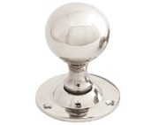 From The Anvil Ball Mortice Knob Set, Polished Nickel (Unsprung) - 83632 (Sold in pairs)
