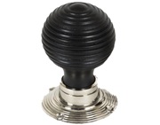 From The Anvil Beehive Mortice/Rim Knob Set, Ebony & Polished Nickel - 83634 (sold in pairs)