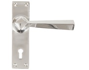 From The Anvil Straight Lever Sprung Door Handles (148mm x 39mm), Polished Chrome - 83830 (sold in pairs)