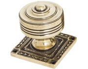 From The Anvil Tewkesbury Square Mortice Door Knob Set, Aged Brass - 83860 (sold in pairs)