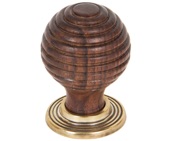 From The Anvil Beehive Cabinet Knob (35mm Or 38mm), Rosewood And Antique Brass - 83875