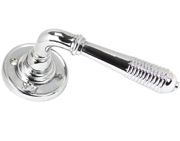 From The Anvil Reeded Door Handles On Rose, Polished Chrome - 90007 (sold in pairs)