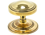 From The Anvil Art Period Deco Centre Door Knob, Aged Brass - 90071