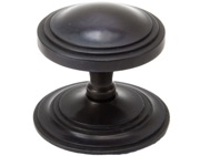 From The Anvil Period Art Deco Centre Door Knob, Aged Bronze - 90072