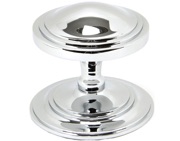 From The Anvil Period Art Deco Centre Door Knob, Polished Chrome - 90073