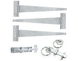 Spira Brass Twisted Ring Gate Latch & Hinge Kit (Various Sizes), Zinc Plated - 9115 (sold in pairs)
