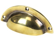 From The Anvil Period Plain Drawer Pull (81mm C/C), Aged Brass - 91522