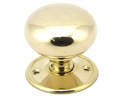 From The Anvil Mushroom Large (57mm) Mortice/Rim Knob Set, Polished Brass - 91529 (sold in pairs)