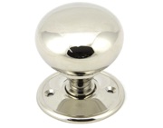 From The Anvil Mushroom Large (57mm) Mortice/Rim Knob Set, Polished Nickel - 91530 (sold in pairs)