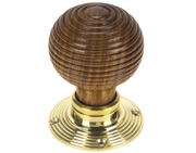 From The Anvil Beehive Mortice/Rim Knob Set, Rosewood & Polished Brass - 91787 (sold in pairs)