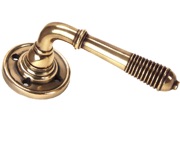 From The Anvil Reeded Door Handles On Rose, Polished Bronze - 91917 (sold in pairs)