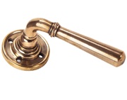 From The Anvil Newbury Door Handles On Round Rose, Polished Bronze - 91923 (sold in pairs)